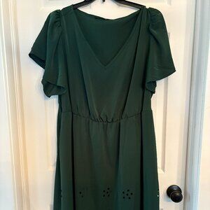Green Dress with cut outs, 2X